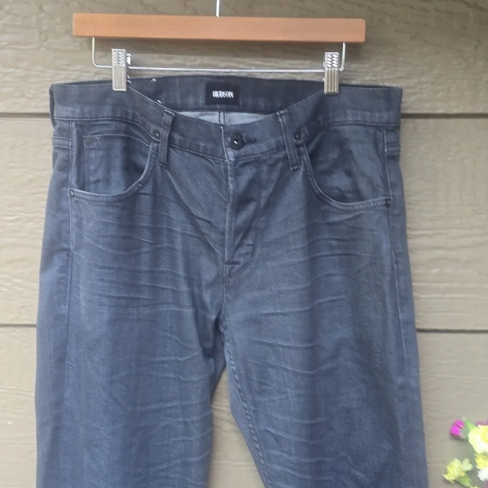 Hudson Blake Slim Straight Gray Jeans 34